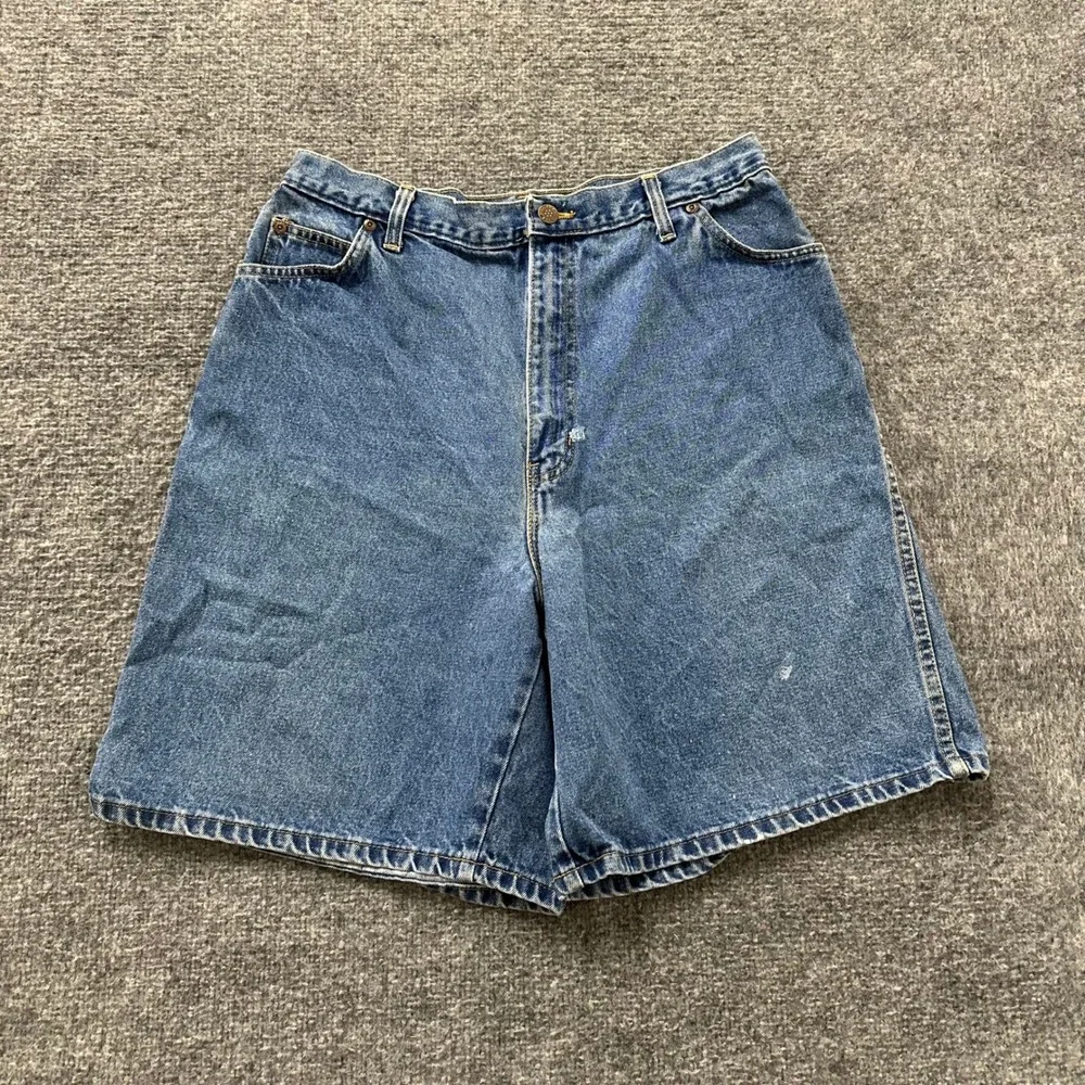 Lee Denim Shorts Womens Size 15/16 Blue High Waisted Relaxed Fit Cotton USA Made